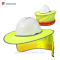 Venda quente de Alta Visibilidade Reflective Full Brim Respirável Hard Hat Sombra Rede Para Aleta De Pescoço Capacete Toldo